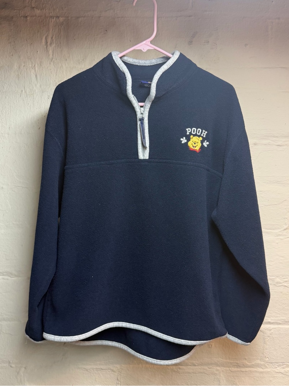 Vtg Disney Pooh 100 Acre Collection Pullover ¼ Zip-Up Sweater Jacket